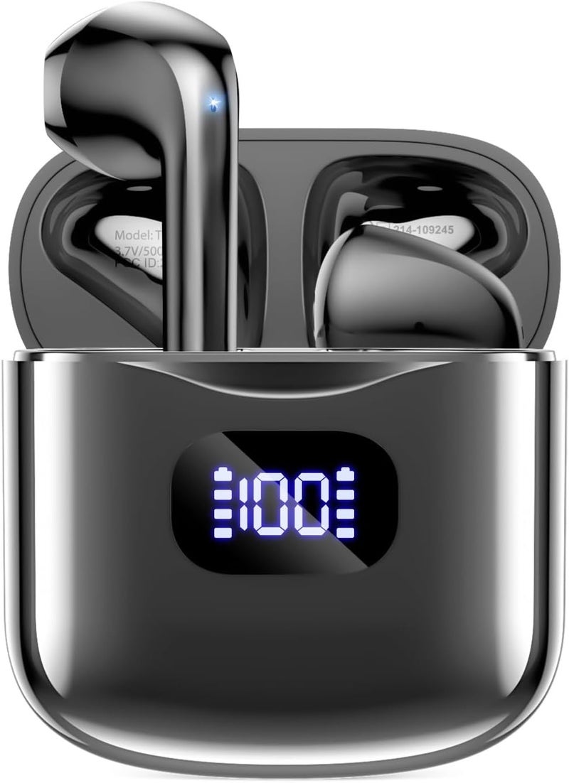 KTGEE Wireless Earbuds Bluetooth 5.3 Ear Buds, Bluetooth Headphones with LED Display Charging Case, 40Hrs Playtime Stereo Sound, IPX7 Waterproof in-Ear Earphones with Mic for Phone Tablet Sports, Charcoal - Image 1